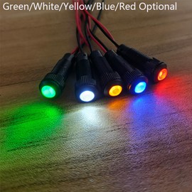 Gebildet Pack of 8 Yellow Indicator Light, AC/DC 12-24V, Mounting Hole Size 8 mm (Flame Retardant Plastic Shell)