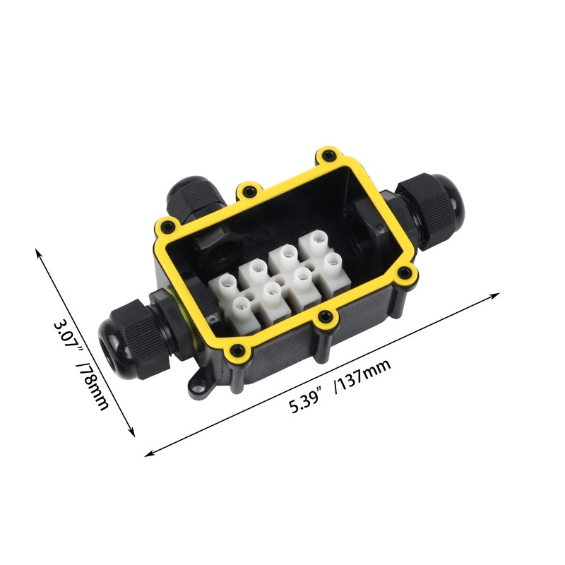 CNBTR Outdoor Underwater Junction Box 3 Way Cable Wire Connector