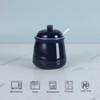 HAOTOP Porcelain Salt Bowl with Lid and Spoon,Ceramic Sugar Bowl