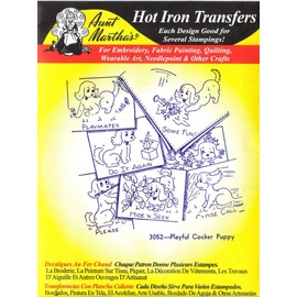 Playful Cocker Spaniel Puppy Aunt Martha's Hot Iron Embroidery Transfer