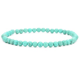 SIMPLÍ BASIC Natural Turquoise Healing Gemstone Bracelet 4mm Bead | Purification of The Heart | Evil Eye Beads | Removes Negative Energy | Inc Gift Box