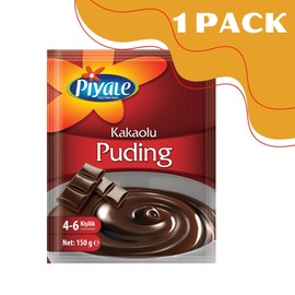 VHD Piyale Cocoa Pudding Instant Pudding - Kakaolu Puding, Dessert Mix, Packaged Cream, Pudding Powder, Easy Cook and Serve, 4-6 Portions, 150 g/ 5.3 Oz, 1 Pack
