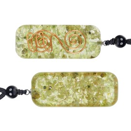 Nupuyai Peridot Spiral Healing Crystal Necklace for Women Men, Chakra Stone Pendant with Adjustable Cord 65cm