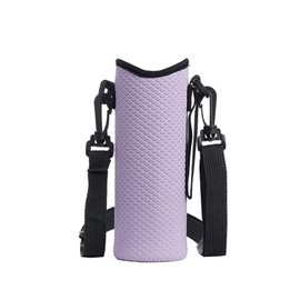 BRIIKPP Water Bottle Cover, Le Holder, 16.9 fl oz (500 ml), Bottle Strap, Plastic Bottle Holder, School, Shoulder Bag, Excursion, Kids, Stylish, Cover, Strap, Cold Insulator (Purple)