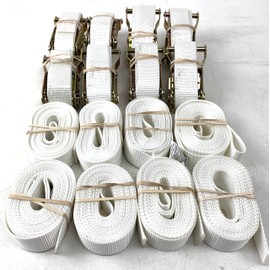 AutoHauler Supply Ratchet Straps to Anchor Tents Large or Small and Outdoor Inflatables of Any Size - Strong and Durable (1.5" x 15' Loop Ends)