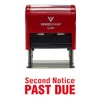 Second Notice Past Due Self Inking Rubber Stamp (Red Ink)