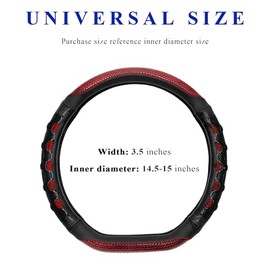 Sun Walker - Funda para volante de coche, protector de volante 3D en forma de D de 15 pulgadas, con forro antideslizante, protector de rueda de agarre