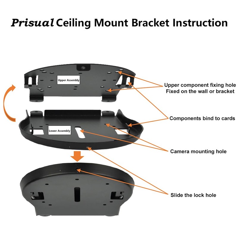 Prisual Professional Ceiling Mount for PTZ Cameras - Universal Fixed