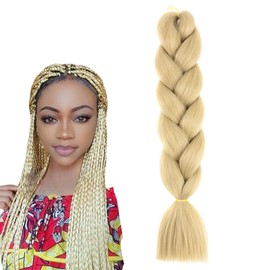 prinfantasy Hair Extensions Braiding Hair Extensions Jumbo Braids Hair Extension Jumbo Braiding for Twist Braiding Bundles Blonde Braided Hair,GBBZ005