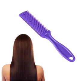 Yosoo DIY Hair Razor Comb Professional Dual Side Scissors Slim Hair Cutting Tool Purple