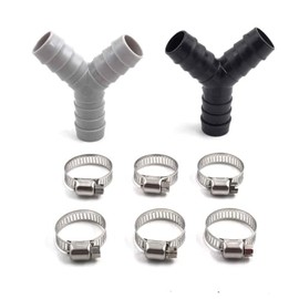 2Set Y-Type Hose connectors, Plastic Hose connectors with 6 Hose Clamps for dishwashers and Washing Machines