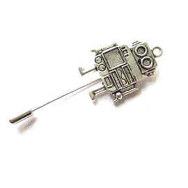 Miniblings Robot Tie Pin Pin Pin Steampunk 4 cm Handmade Fashion Jewellery Men's Jewellery Men's Jewellery Tie Clip Tie Clip, Metal, Without Stone