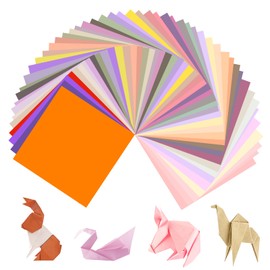 Origami Paper Colored Paper - 100 Sheets 50 Vibrant Color Paper - Single Sided Origami Papers for Crafts - Easy Fold Origami Kit for Kids Adult Beginners Training Arts & Crafts 20x20 cm…