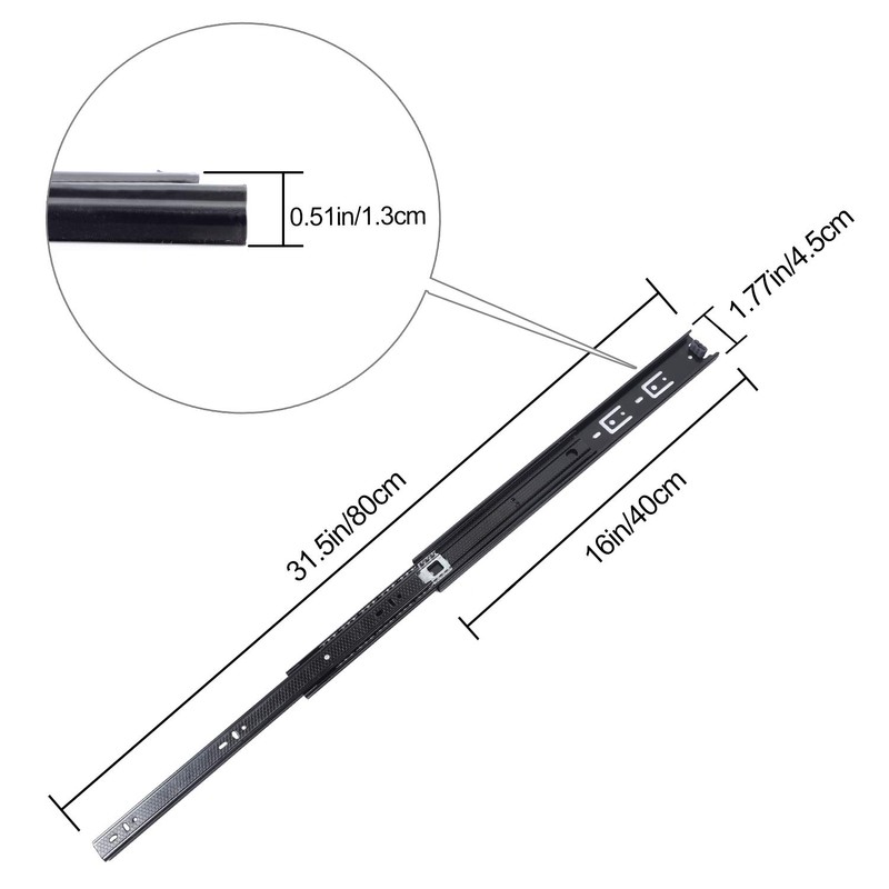 KINJOEK 4 PCS 16 Inch Full Extension Ball Bearing Drawer
