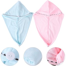 VICASKY Toalla de Microfibra para Secado Rápido de Cabello, Gruesa y Talla Única para Mujer, Adecuado para Gimnasio y Lavado Facial, Paquete de 2 Piezas