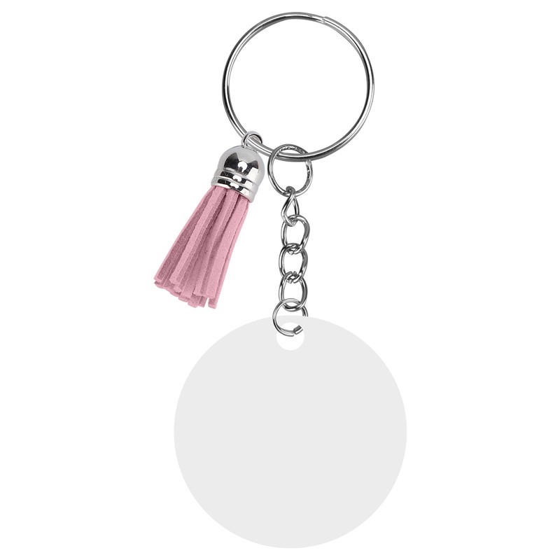 30Set DIY HandPainted Acrylic Keychain Blanks Circles Keychain Tassel Set