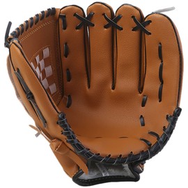 apott Brown Baseball Glove 10.5 Inch Catcher's Mitt Baseball PU Leather Left Hand Gloves Fit for Adult/Youth/Kids/Beginner or Infielder, Right Hand Throw