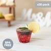 MATANA 30 Clear Hard Plastic Cups, Tumblers with Silver Glitter