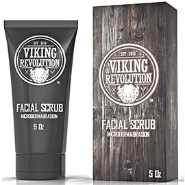 Viking Revolution - Exfoliante facial de microdermoabrasión para hombre, limpiador facial para exfoliación de la piel, limpieza profunda, eliminación 