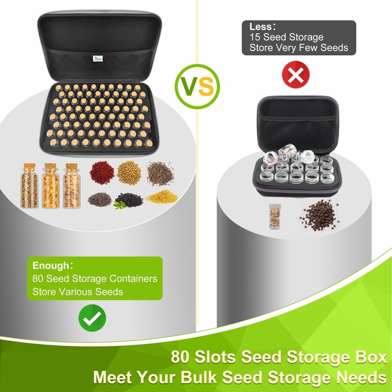 SMUJU 【80 Slots】 Seed Storage Organizer, Sturdy Seed Organizer Storage