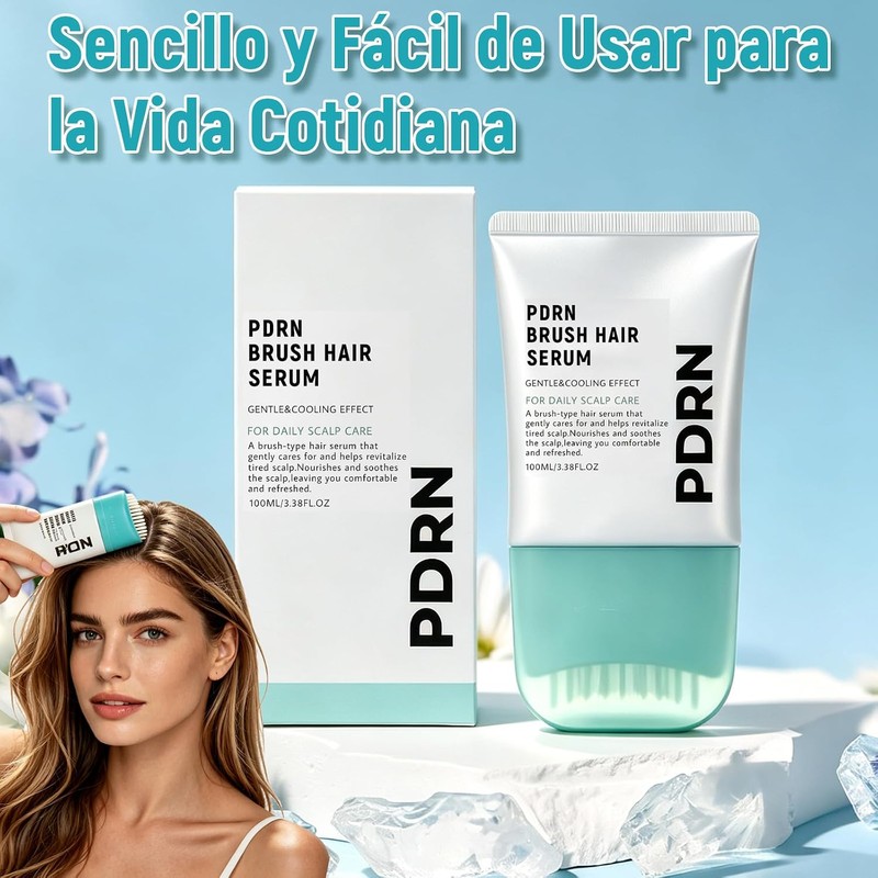 PDRN Brush Hair Serum, Cuidado del Cabello Refrescante,100ML