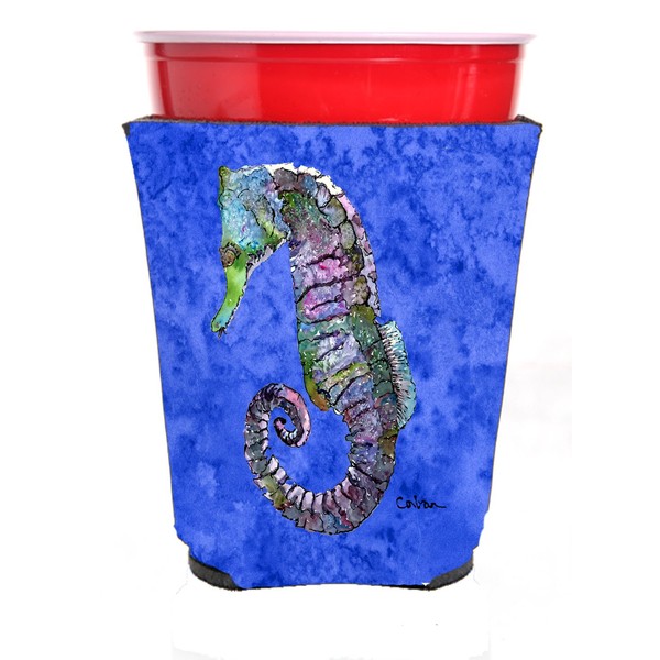 Caroline's Treasures 8639RSC Seahorse Purple and Blue Red Solo Cup Beverage Insulator Hugger, Red Solo Cup, Multicolor