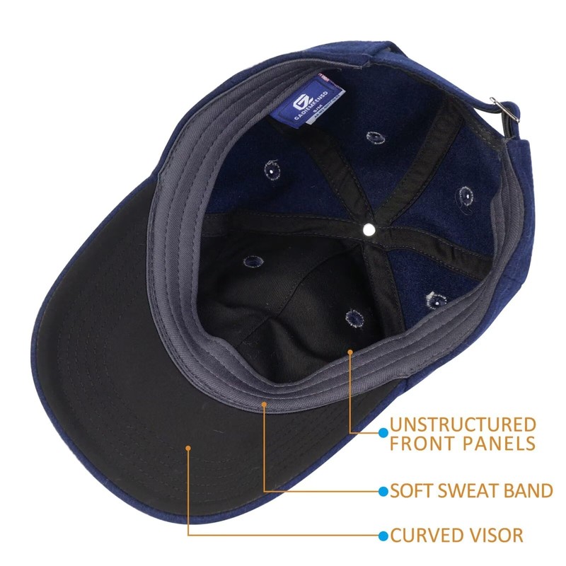 GADIEMKENSD Winter Unstructured Baseball Caps Wool Hat, Unstructured, Navy