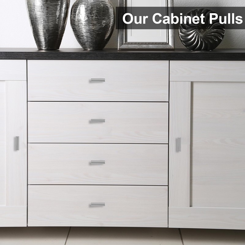 Beieverluck 50 Pack 2 in Brushed Nickel Cabinet Knobs Sliver