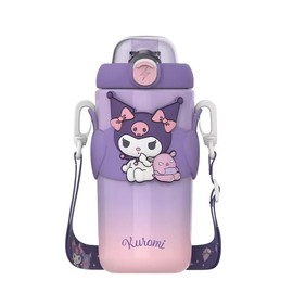Hangyodong Kuromi Water Bottle, Thermos Flask, Children's Gift, Vacuum Insulated, 16.9 fl oz (500 ml), 316 Stainless Steel, For Work Commutes, School, Birthdays, Children, Cute, Cold Retention,
