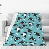 Chioee MT0992XA Flannel Blanket Throw Orca Pattern, Cute Animal, Stylish