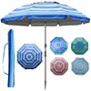 Blissun 7.2' Portable Beach Umbrella with Sand Anchor, Tilt Pole,