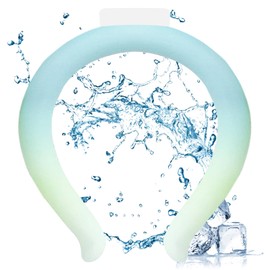 Neck Cooling Tube, ZMyHeart Neck Ice Pack, 82℉/28℃ Ice Neck Cooler Ring,Wearable Cooling Neck Wraps,Reusable Neck Cooler for Summer Hot Weather, Hands-Free Cooling Neck Pack (Cyan)