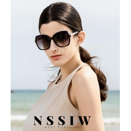 NSSIW Polarized Sunglasses Womens Sunglasses: Trendy Fashion Oversized Sun Glasses UV400 Protection for Driving Vacation