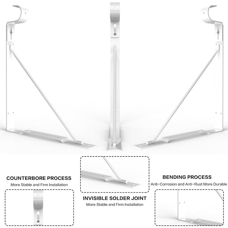 Adjustable Hook Closet Shelf and Rod Brackets, Eau 4 Packs