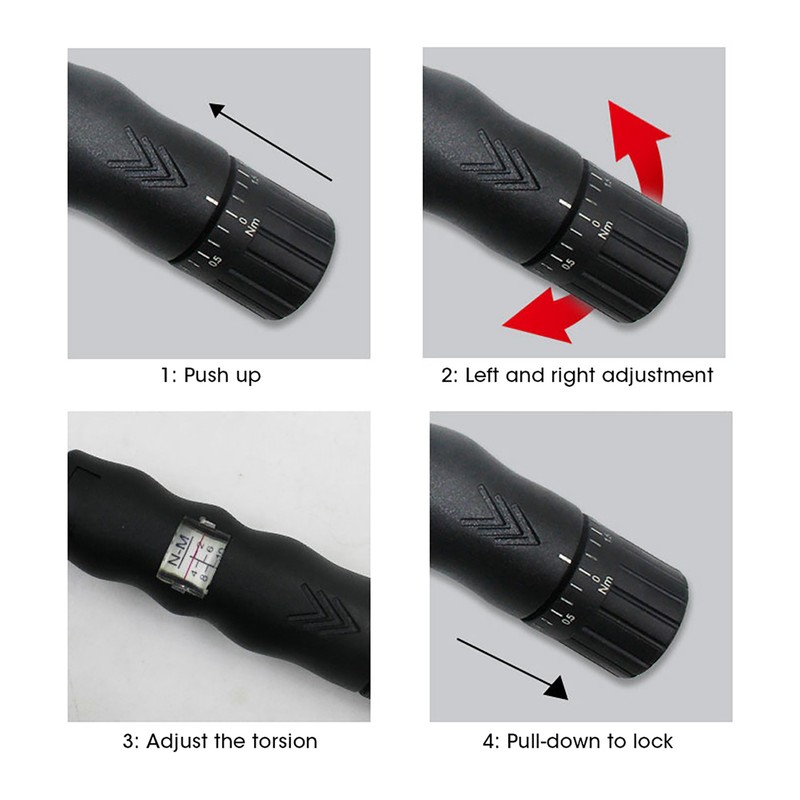 10pcs/set 2-14NM 1/4in Adjustable Torque Wrench High Precision Window Display