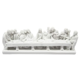 Vittoria Collection The Last Supper Jesus Italian Statue Sculpture Figurine Made in Italy Religious White