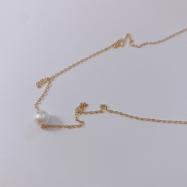 Sparkling necklace 14k layered pearl 6mm layered pearl necklace gold (yellow gold) 45cm / 반짝이는 목걸이 14k 레이어드 진주 6mm 레이어드 진주 목걸이  골드（yellow gold）  45cm
