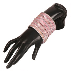 Touchstone Indian Bollywood Gorgeous Handcrafted Hand Saw Peeled Pattern Designer Jewelry Bracelets Bangle in Gold or Copper or Silver Tones for Women., M - Circ 7.8 in-Indn Size 2.8-Dia 2.5 in,