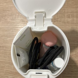 Neulsom Round One-Touch Cotton Pad, Swab, and Small Item Organizer Case Drawer Organizer Storage Organizer