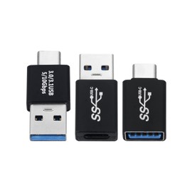 BOOBRIE Type C USB Converter Adapter 3 Pack : USB 3.0 A Male to TYPE-C Male, USB 3.0 Female to TYPE-C Male, USB 3.0 A Male to TYPE-C Female for Windows Mac, Android PC Laptop TablePC Charging and Fast