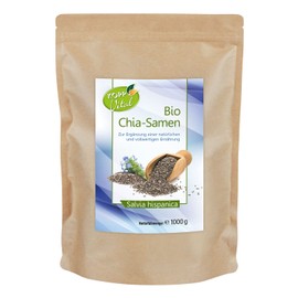 KOPP Vital® Bio Chia-Samen im Bügelglas 700 g - Bio-Qualität - ohne Gentechnik – Zusatzstofffrei - dekorativen Bügelglas - Premium Chia-Samen