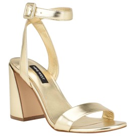 Nine West Women's Realy3 Heeled Sandal, Platino 710, 9