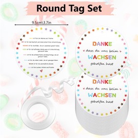 20 Stück Dankeschön Anhänger Karte, Abschiedsgeschenke Anhänger Danke, Etiketten Tags mit 10m Weiß Band, Geschenkanhänger Abschied Erzieherin Vielen Dank für Kindergarten