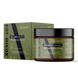 NOT-MINOX Balsamo para Crecimiento de Barba (Media o Huecos) y Bigote | 3% Ingrediente Activo, Reforzado con Biotina, Vitamina E, Aceite de Almendras Dulces | Sin Ingredientes Irritantes | Beard Growth