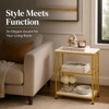 GIOPACO Narrow Side Table, End Table with 3 Tier Storage