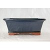 8" Rectangular Dark Blue Bonsai Pot, Cactus & Succulent Planter