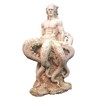 21 in. Octoman Nautical Male Mermaid Distressed Antique White Beach