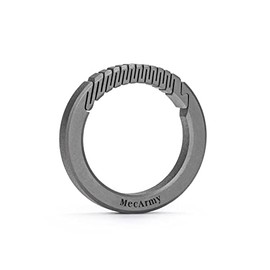 MecArmy Circle Keychain, Titanium Carabiner EDC Key Ring Clip, Anti-Lost Quick Release Key Ring, Solid Titanium Key Ring for Men Women (Large), Mch9-EU