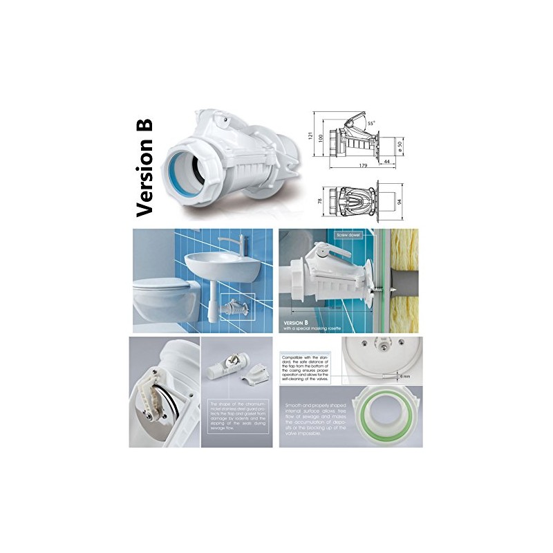 Horizontally Assembled Wall Mounted Anti Flood 50mm Backwater Check Valve