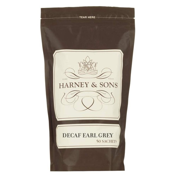 Harney & Sons Fine Teas All Natural Decaf Earl Grey 50 Count Sachets